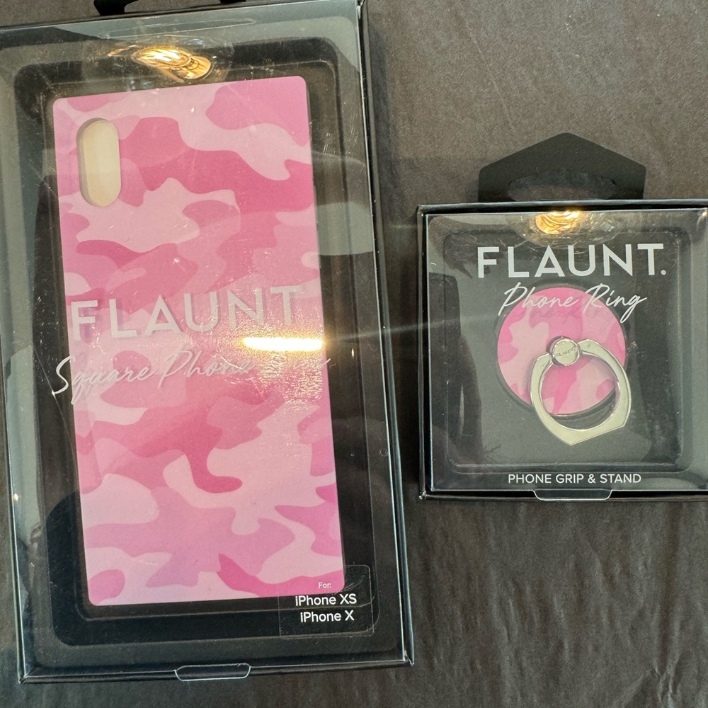 FLAUNT iPhone XS Pink Camo phone case and grip